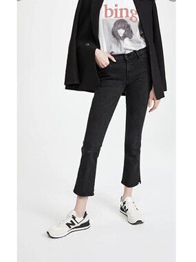 J Brand Women's Black Mid-rise Split Straight Jeans inseam 27”